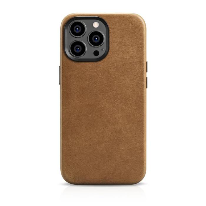 ICARER - iCarer iPhone 14 Pro Max Skal Magsafe Äkta Läder Oil Wax - Khaki