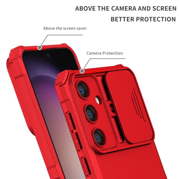 OEM - Mobilskal för Samsung Galaxy S26 Kamera Slider PC + TPU - Röd