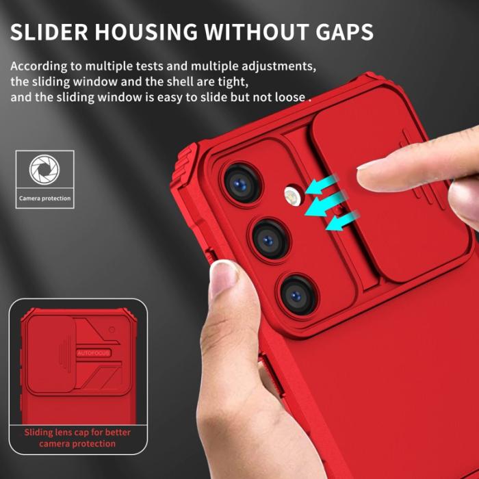 OEM - Mobilskal för Samsung Galaxy S26 Kamera Slider PC + TPU - Röd