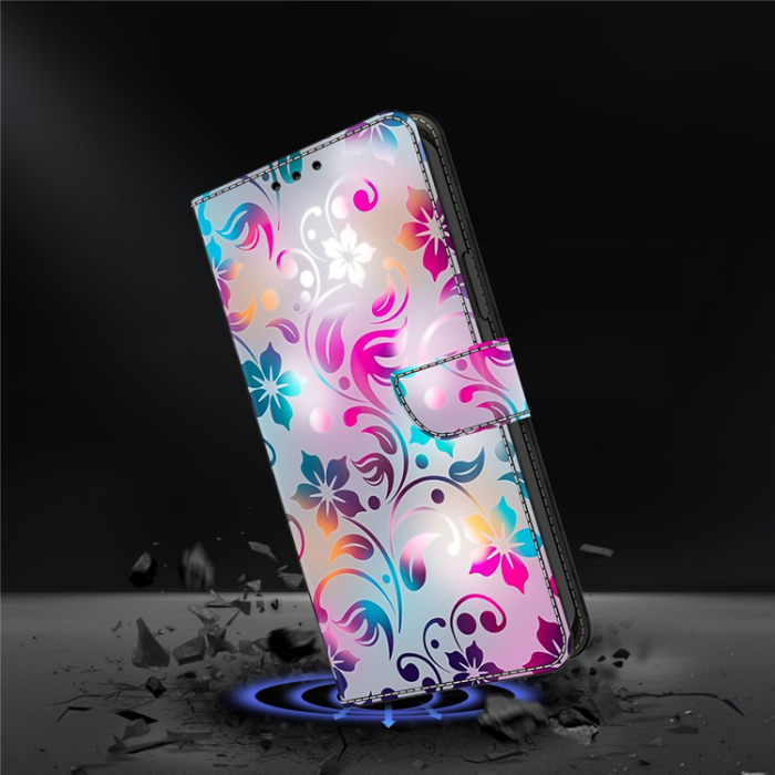 A-One Brand - Galaxy A17 5G Plånboksfodral Pattern Printing - Craft Flowers