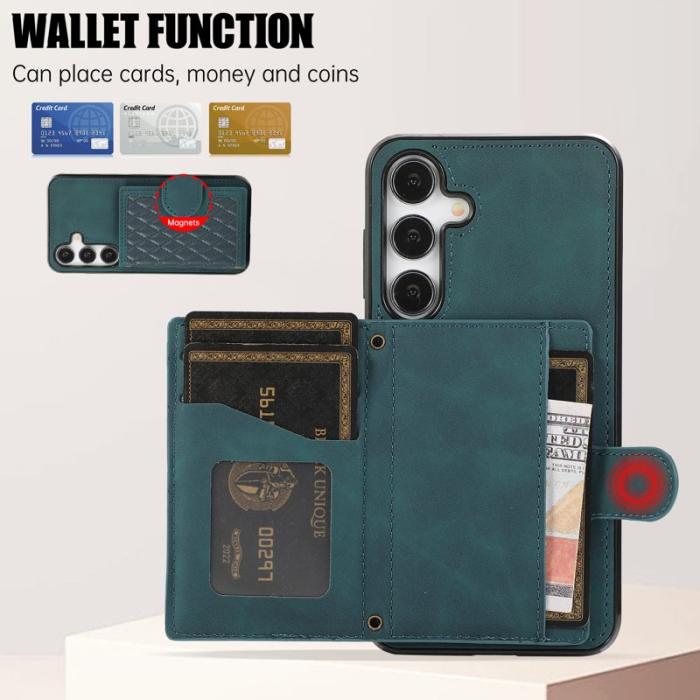 OEM - Mobilskal för Samsung Galaxy S26 TPU + Konstläder Kickstand - Grön