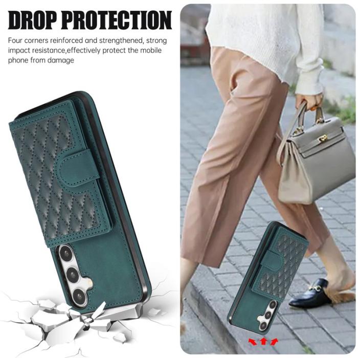 OEM - Mobilskal för Samsung Galaxy S26 TPU + Konstläder Kickstand - Grön