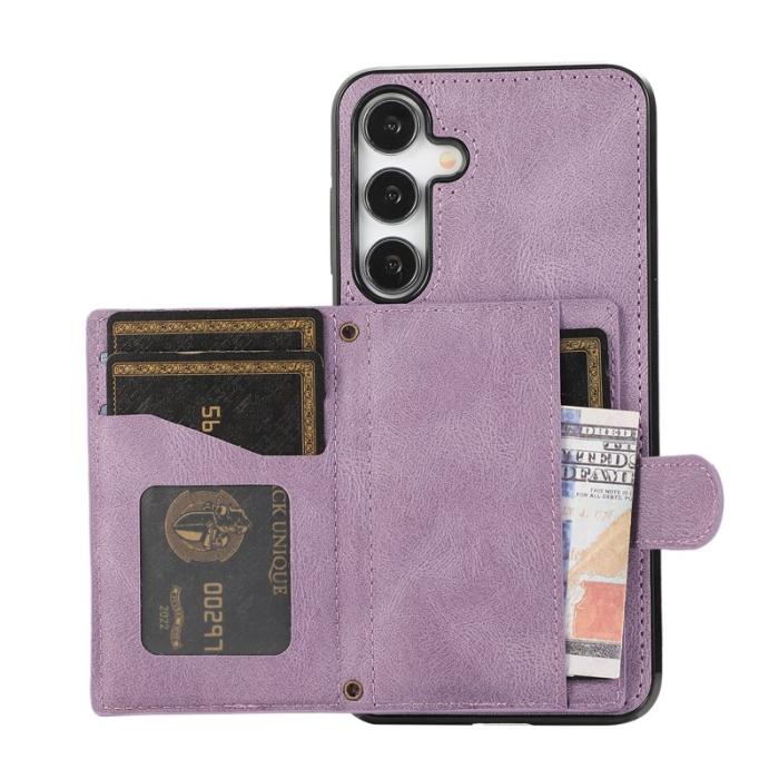 OEM - Mobilskal för Samsung Galaxy S26 TPU + Konstläder Kickstand - Lila