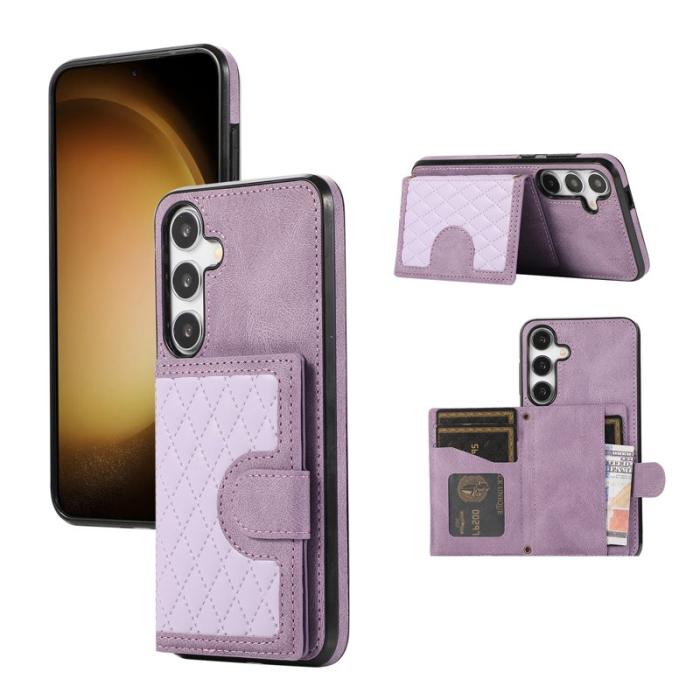 OEM - Mobilskal för Samsung Galaxy S26 TPU + Konstläder Kickstand - Lila