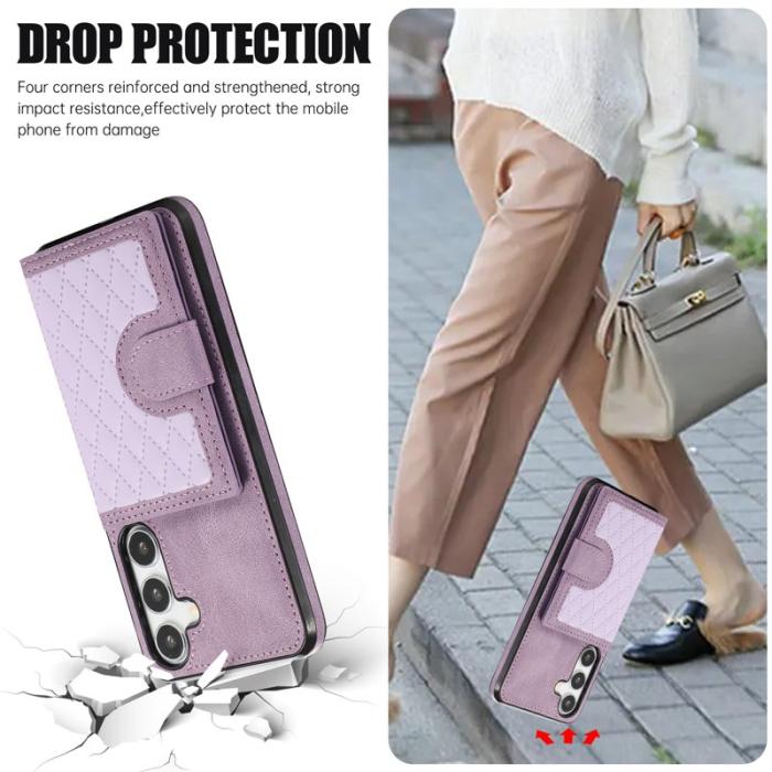 OEM - Mobilskal för Samsung Galaxy S26 TPU + Konstläder Kickstand - Lila