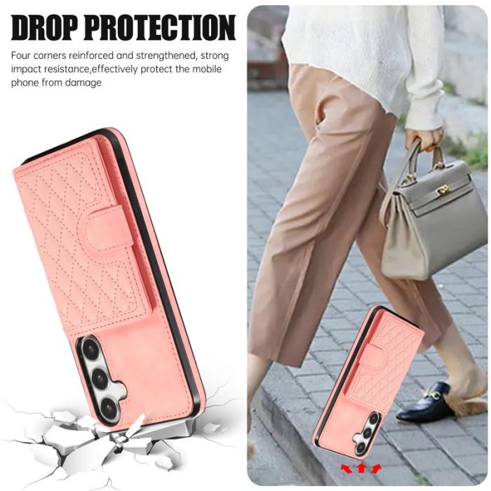 OEM - Mobilskal för Samsung Galaxy S26 TPU + Konstläder Kickstand - Roséguld