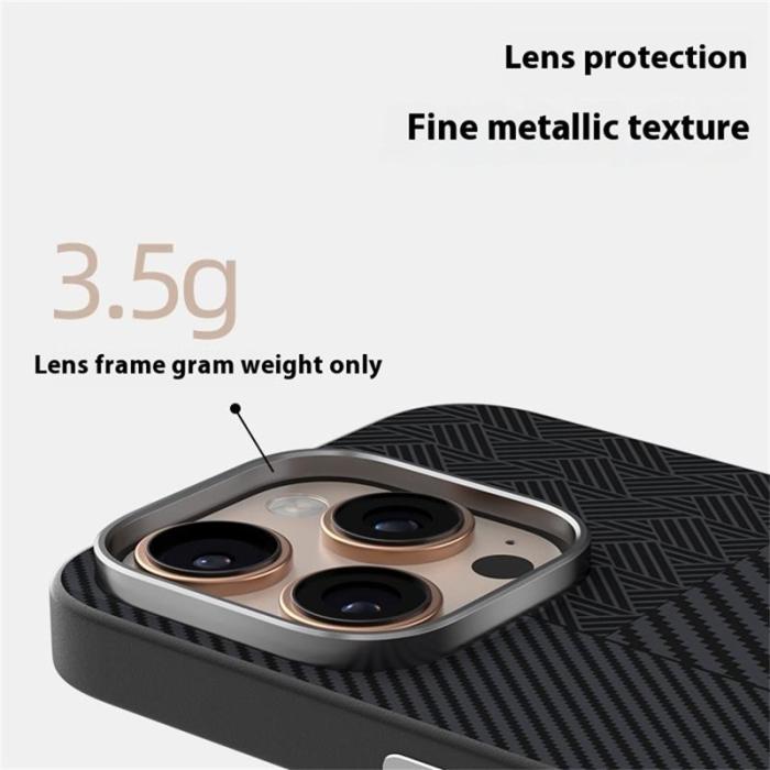 ABEEL - ABEEL iPhone 16 Pro Fodral PC TPU Aluminium KonstLäder - Textur 1