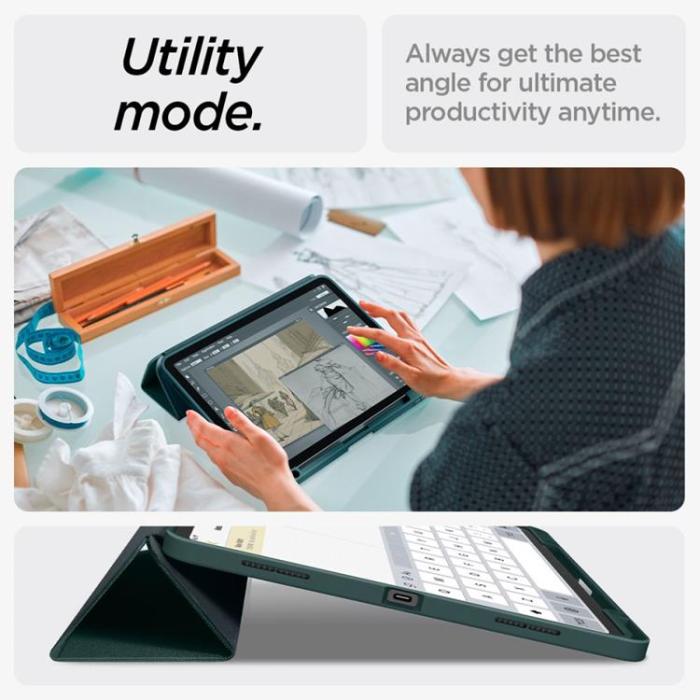 UTGATT - Spigen iPad Air 13 (2024) Fodral Urban Fit - Midnattsgrön