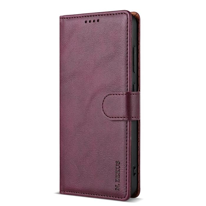 N.BEKUS - N.BEKUS Mobilskal till Samsung Galaxy S26 KonstLäder - Vinröd