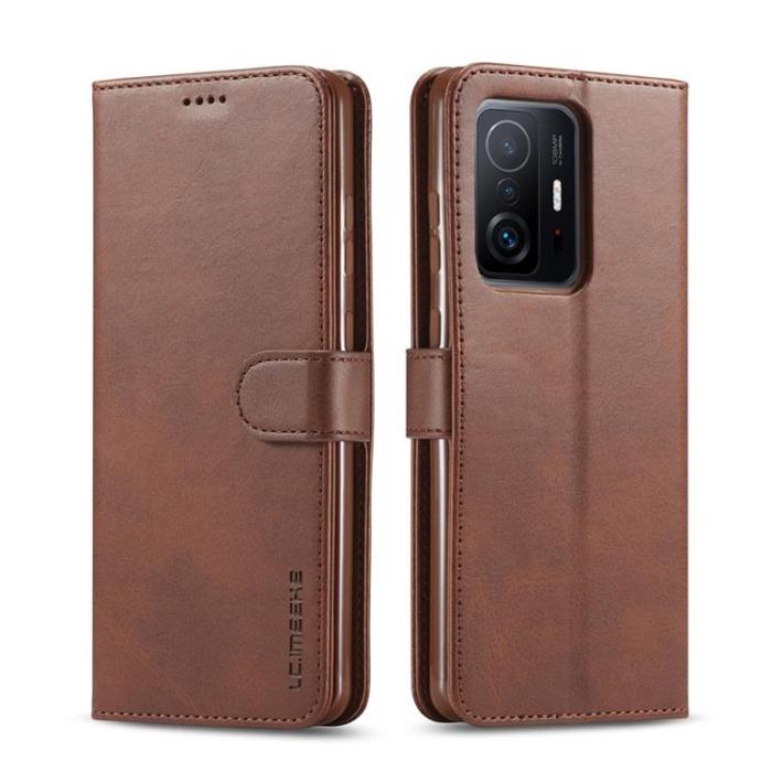 LC.imeeke - LC IMEEKE Läder Fodral Xiaomi 11T / 11T Pro - Brun