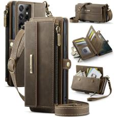 Caseme - CASEME Konstl&auml;der Pl&aring;nboksfodral till Samsung Galaxy S21 Ultra 5G - Brun