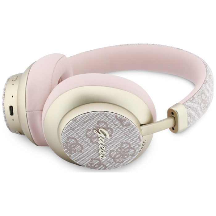 Guess - Guess On-Ear Hörlurar Bluetooth ENC 4G Gold Script Metal - Rosa