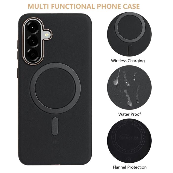 BINFEN COLOR - BINFEN Fodral för Samsung Galaxy A56 5G - PU + TPU - Svart