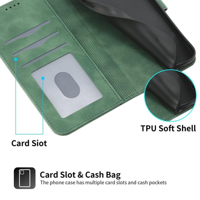 DIERFENG - DIERFENG Samsung Galaxy S26 Fodral Läder Med Handledsrem - Grön