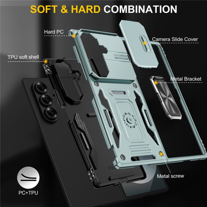 A-One Brand - Galaxy Z Fold7 5G Mobilskal Kickstand Slide - Grön