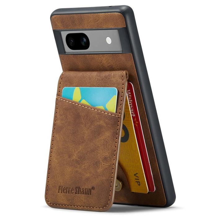 FIERRE SHANN - FIERRE SHANN för Google Pixel 7 5G Fodral PU+TPU - Brun