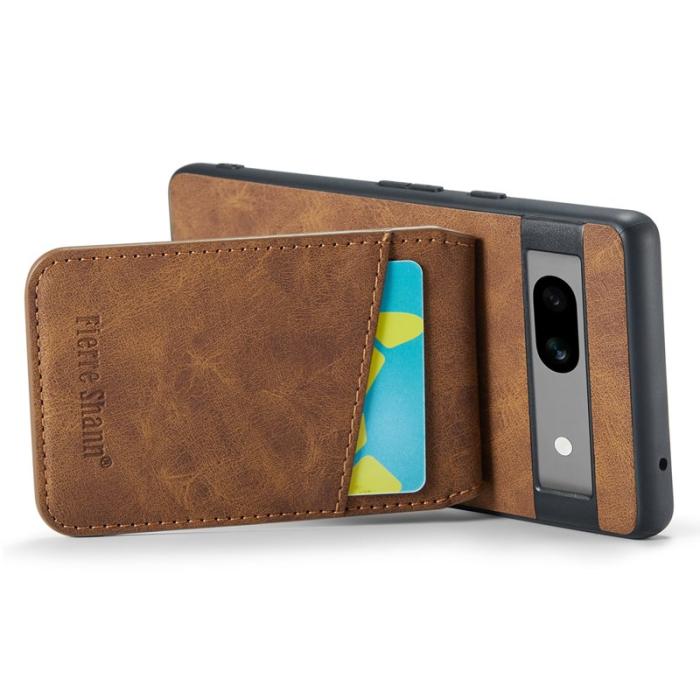 FIERRE SHANN - FIERRE SHANN för Google Pixel 7 5G Fodral PU+TPU - Brun