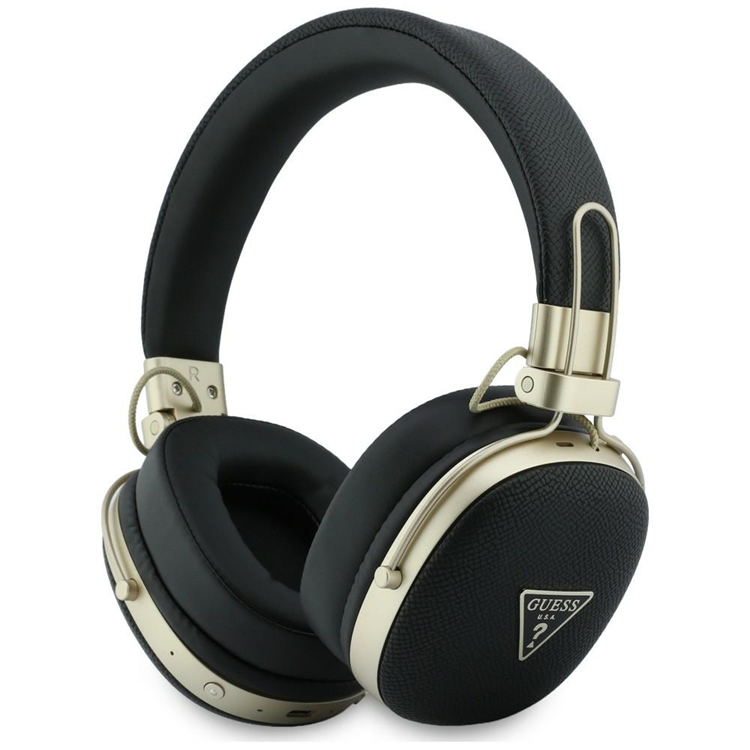 Guess On-Ear Hörlurar Bluetooth ENC Metal Grained Triangle Logo - Svart | 505771 | AlltMobil