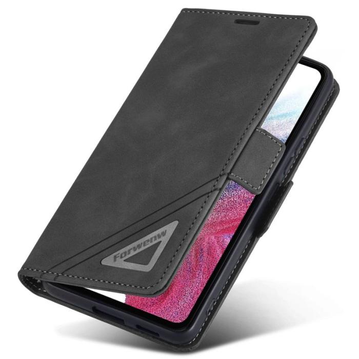 FORWENW - FORWENW F3-Series Konstläder Plånboksfodral för Samsung Galaxy A32 5G - Svart
