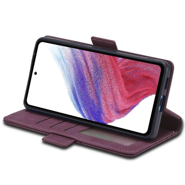 FORWENW - FORWENW F3-Series Konstläder Plånboksfodral för Samsung Galaxy A32 5G - Vinröd