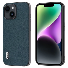 ABEEL - ABEEL iPhone 14 Plus Mobilskal Äkta Läder Litchi - Grön