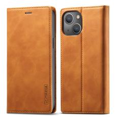 LC.imeeke - LC.IMEEKE Pl&aring;nboksfodral f&ouml;r iPhone 15 - Konstl&auml;der- Brun