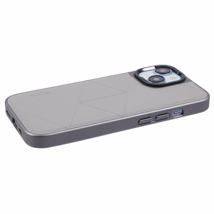 X-Level - X-LEVEL Mobilskal till iPhone 14/13 Läder+PC+TPU Geometrisk Grå