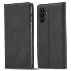 LC.imeeke - LC.IMEEKE Samsung Galaxy A34 5G Pl&aring;nboksfodral Konstl&auml;der - Svart