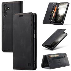 AUTSPACE - AUTSPACE A01 Flip Leather Fodral f&ouml;r Samsung Galaxy A14 - Svart