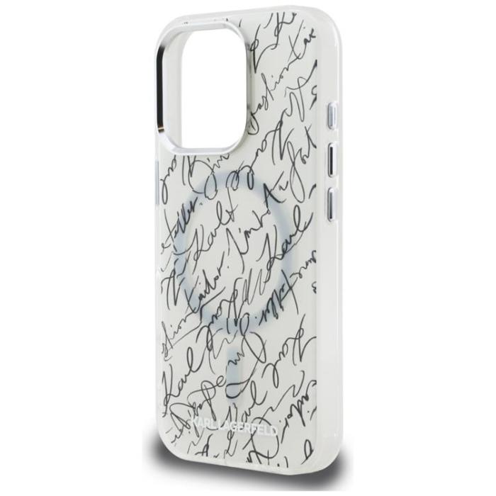 KARL LAGERFELD - Karl Lagerfeld iPhone 16 Pro Mobilskal MagSafe IML Karl Script - Vit