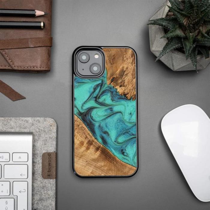 Bewood - Bewood iPhone 15 Plus Mobilskal Unique Turquoise - Svart