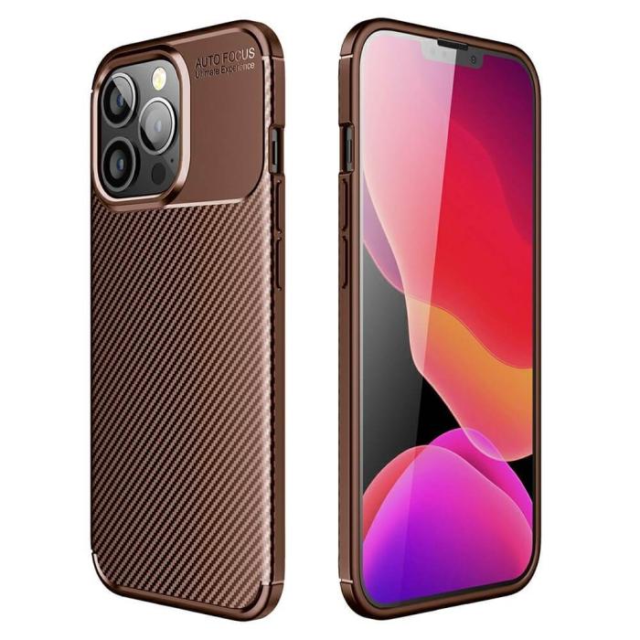 OEM - Carbon Fiber mobilskal till Apple iPhone 13 Pro Max - Brun