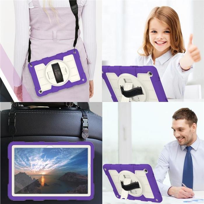 A-One Brand - Galaxy Tab A9 Plus Skal Rotating Handrem Med Axelrem - Lila