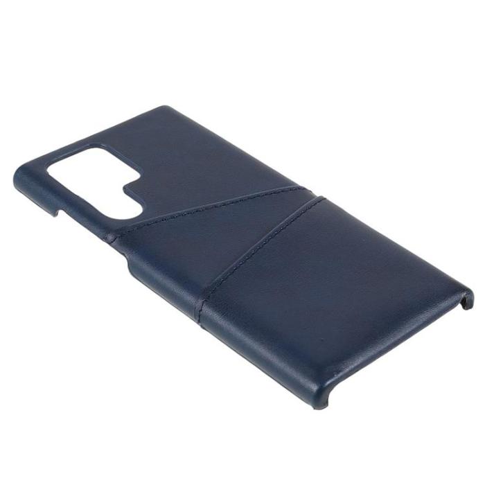 OEM - Kortplats Läder Skal Galaxy S22 - Blå