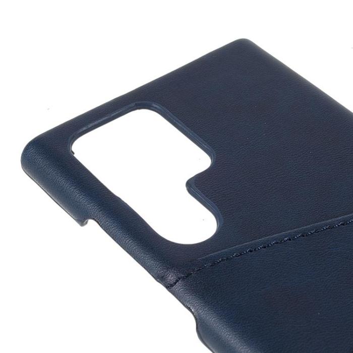 OEM - Kortplats Läder Skal Galaxy S22 - Blå