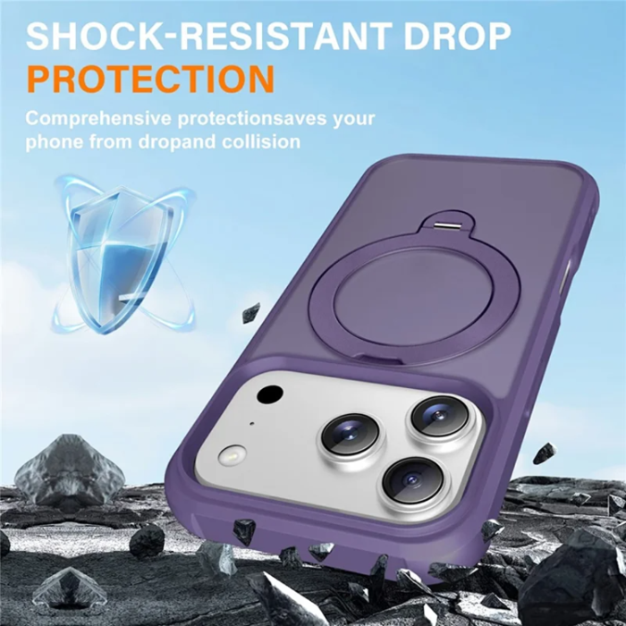 A-One Brand - iPhone 17 Pro Mobilskal MagSafe Kickstand TPU + PC - Lila