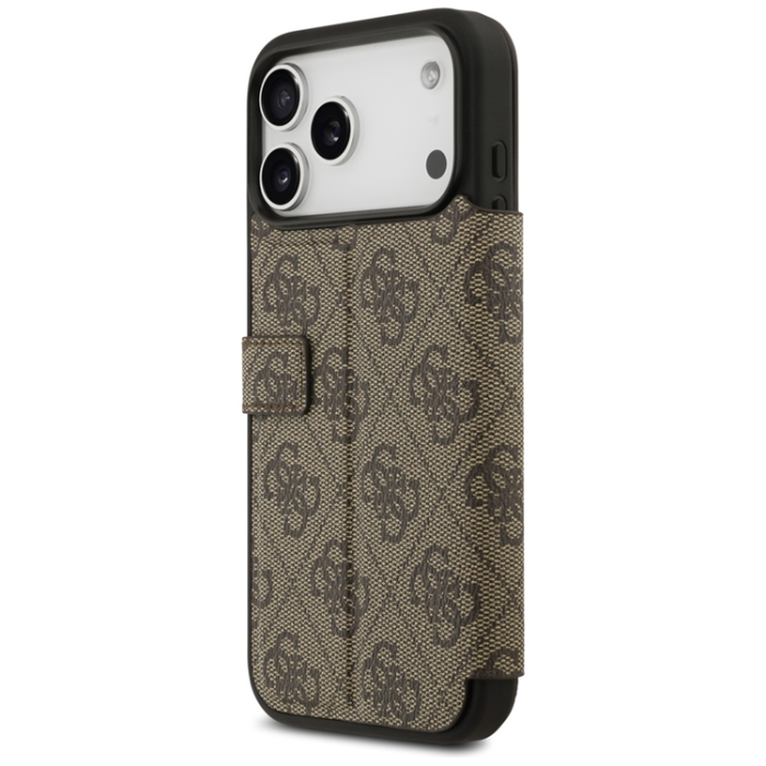 Guess - Guess iPhone 17 Pro Max Plånboksfodral Metal Logo - Brun