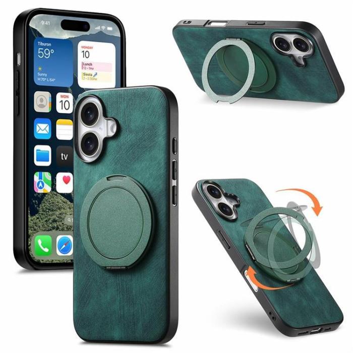 A-One Brand - iPhone 17 Mobilskal Rotating Kickstand - Grön