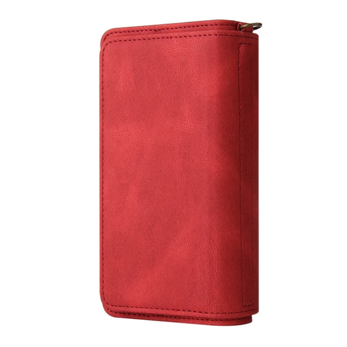 A-One Brand - iPhone 17 Konstläder Plånboksfodral Zipper Rem