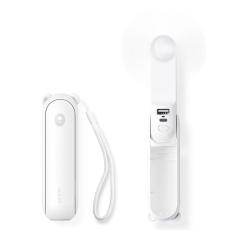 Jisulife - Jisulife B&auml;rbar USB Mini Handfl&auml;kt med Powerbankfunktion 2000mAh Life8 - Vit