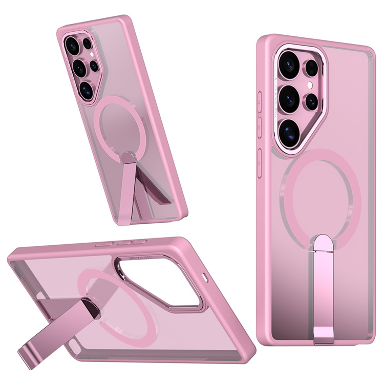 Galaxy S25 Ultra Mobilskal MagSafe Kickstativ Acrylic (Rosa) | 2353 | AlltMobil