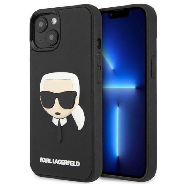 KARL LAGERFELD - Karl Lagerfeld iPhone 14 Plus Skal 3D Rubber Karl`s Head - Svart