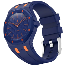 A-One Brand - Swatch Royal Pop Silikonarmband med Integrerat Skyddsskal - M&ouml;rkbl&aring;