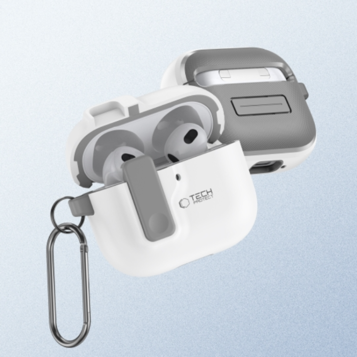 Tech-Protect - Tech-Protect Airpods 4 Skal Slim Hook - Vit