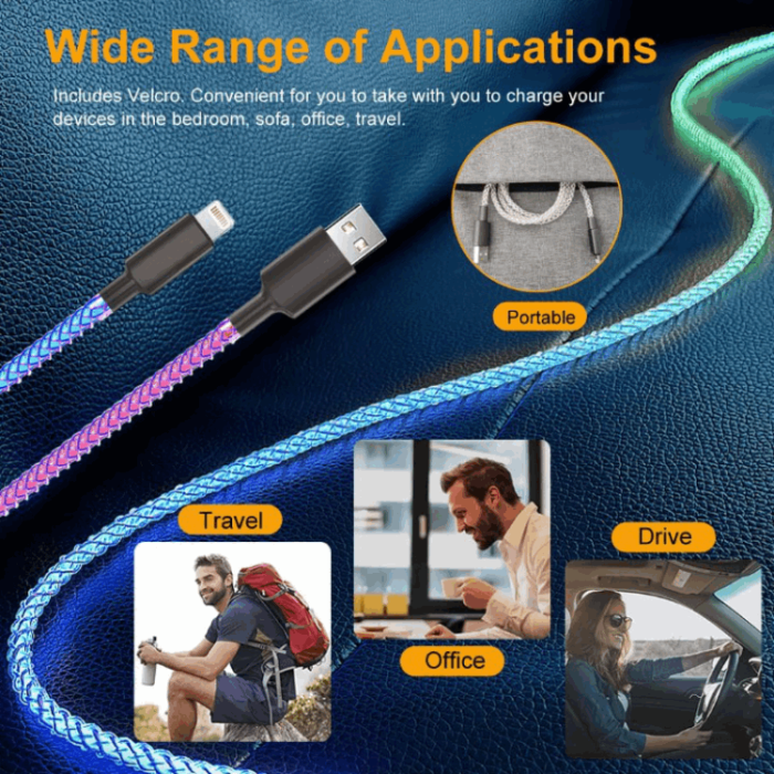 A-One Brand - RGB Lightning Till USB-A Kablar 1m - Flerfärgad