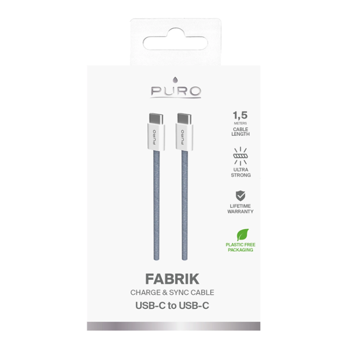 Puro - Puro USB-C Till USB-C Kabel 1.5m Fabrik - Blå