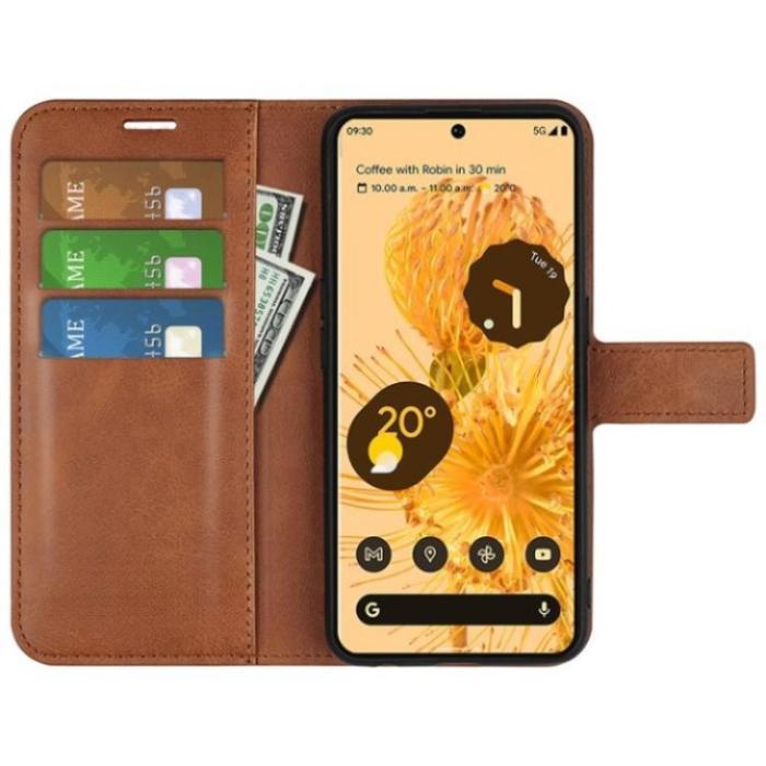 A-One Brand - Google Pixel 7 Plånboksfodral Drop-Proof PU Läder - Brun