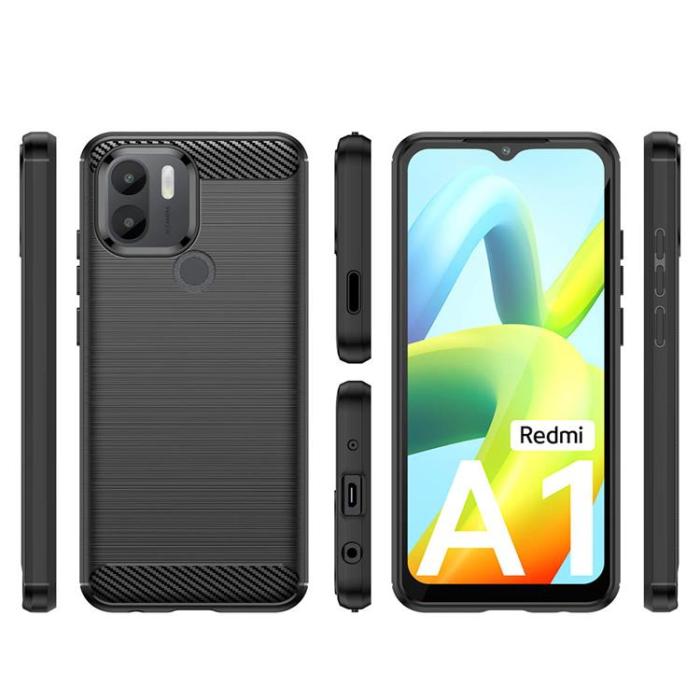 OEM - Xiaomi Redmi A1 Plus Skal Silicone Carbon - Svart