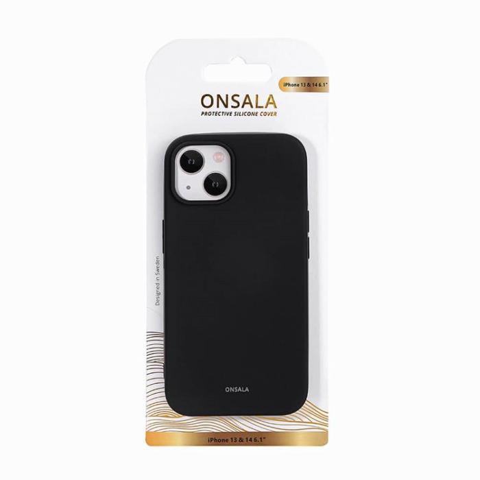 Onsala - ONSALA iPhone 14 Skal Silikon Chalk - Svart