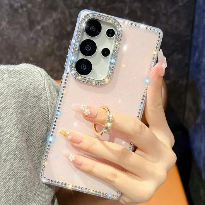 OEM - Samsung Galaxy S26 Ultra Skal Plast Rhinestone Kant - Glitter Transparent